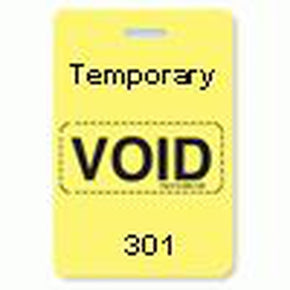 Reusable VOIDbadge Yellow 301-400 "TEMPORARY"