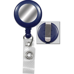 Blue Badge Reel with Silver Sticker, Reinforced Vinyl Strap & Belt Clip