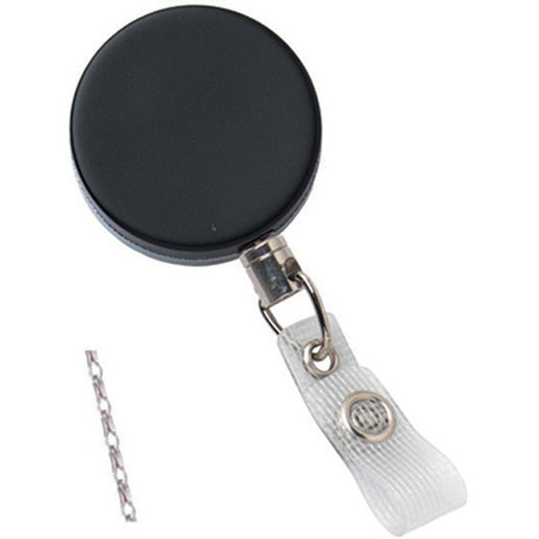 BCR02 Transparent Round Carabiner Badge Reel w/ Swivel Belt Clip