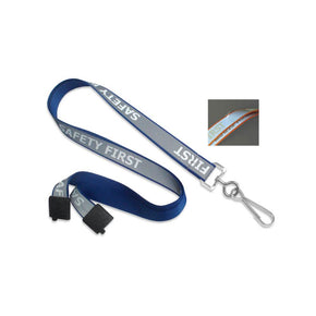 "Safety First" Reflective Lanyards 5/8"