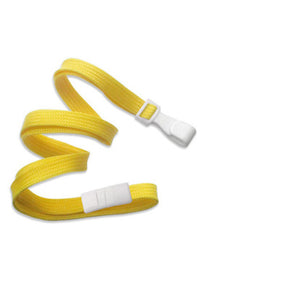 Yellow 3/8" (10 mm) Breakaway Lanyard with Wide Plastic Hook