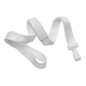 White 5/8" (16 mm) Breakaway Lanyard with Wide Twist-Free Plastic Hook
