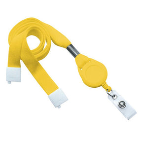 Flat Tubular 5/8" Lanyard with Breakaway, Slotted Reel and Clear Vinyl Strap