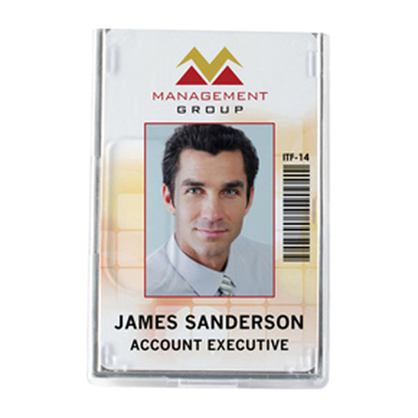 Multi-direction Two-Card Badge Holder (2.13 x 3.38, Black) - IDenticard  Canada