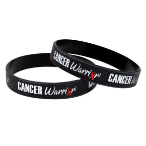 1/2" Silicone Debossed "Cancer Warrior" Wristband