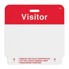 TEMPbadge® Expiring Slotted Visitor Badges - Pre-Printed "VISITOR", Hand-Writable (Box of 500)