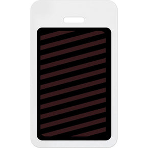 Vertical slotted expiring badge back with printed white bar - IDenticard.com