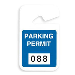 Blue Plastic non-expiring parking permit 001-100, (100/Pack)