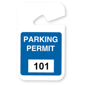 Blue plastic non-expiring parking permit 101-200, (100/Pack)