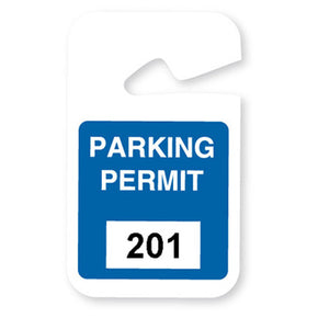 Blue plastic non-expiring parking permit (201-300)