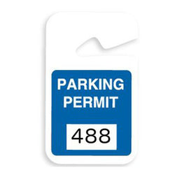 Blue plastic non-expiring parking permit (401-500)