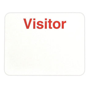 Adhesive Non-Expiring Badge (handwritten) with Printed "VISITOR" (Large)