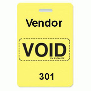 Reusable VOIDbadge Yellow 301-400 "VENDOR"