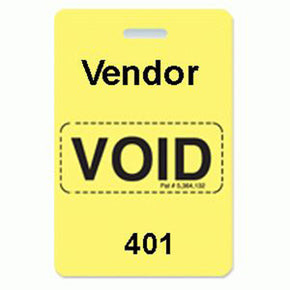 Reusable VOIDbadge Yellow 401-500 "VENDOR"