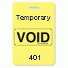 Reusable VOIDbadge Yellow 401-500 "TEMPORARY"