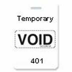 Reusable VOIDbadge White 401-500 "TEMPORARY"
