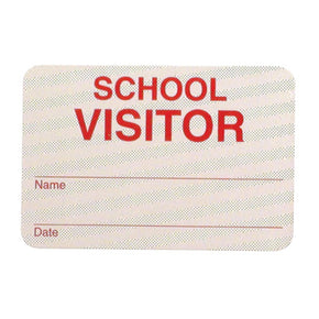 Half-Day-1-Day School Adhesive Expiring Badge ["SCHOOL VISITOR"]