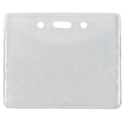 Clear Vinyl Horizontal Badge Holder with Slot and Chain Holes, 3.3