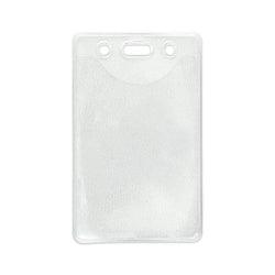Clear Vinyl Vertical Badge Holder with Slot and Chain Holes