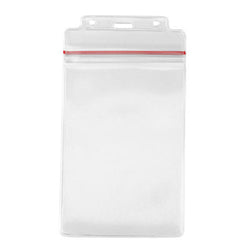 Clear Vinyl Vertical Badge Holder with Resealable Top, 3.75