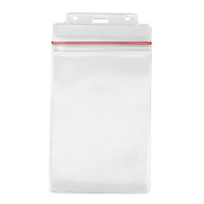 Clear Vinyl Vertical Badge Holder with Resealable Top, 3.75" x 6.25"