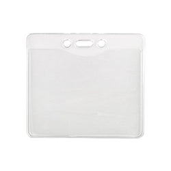 Clear Vinyl Horizontal Badge Holder with Slot and Chain Holes, 4