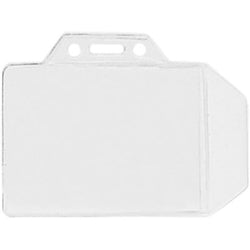 Clear Vinyl Horizontal Badge Holder with Tuck-In Flap, 3.4