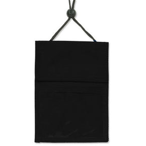 Black 3-Pocket Credential Wallet with Pen Compartments, 3.19" x 5.44"