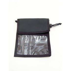 Black Nylon Multi-Pocket Credential Wallet with Neck Cord, 6" x 4.63"