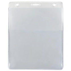 Vinyl Vertical Credential Wallet with slot and chain holes, clear, 4-22-25