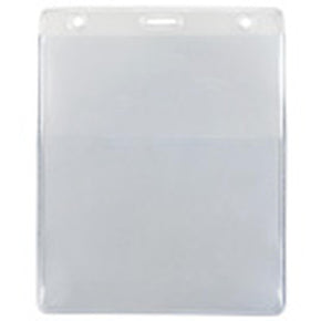 Vinyl Vertical Credential Wallet with slot and chain holes, clear, 4-22-25" x 4-1/4", 3" x 4-1/4"