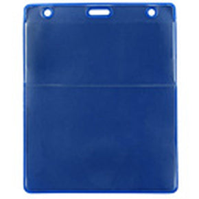 Vinyl Vertical Credential Wallet with slot and chain holes, blue, 4-22-25" x 4-1/4", 3" x 4-1/4"