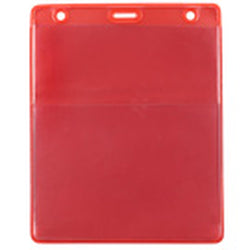 Vinyl Vertical Credential Wallet with slot and chain holes, red, 4-22-25