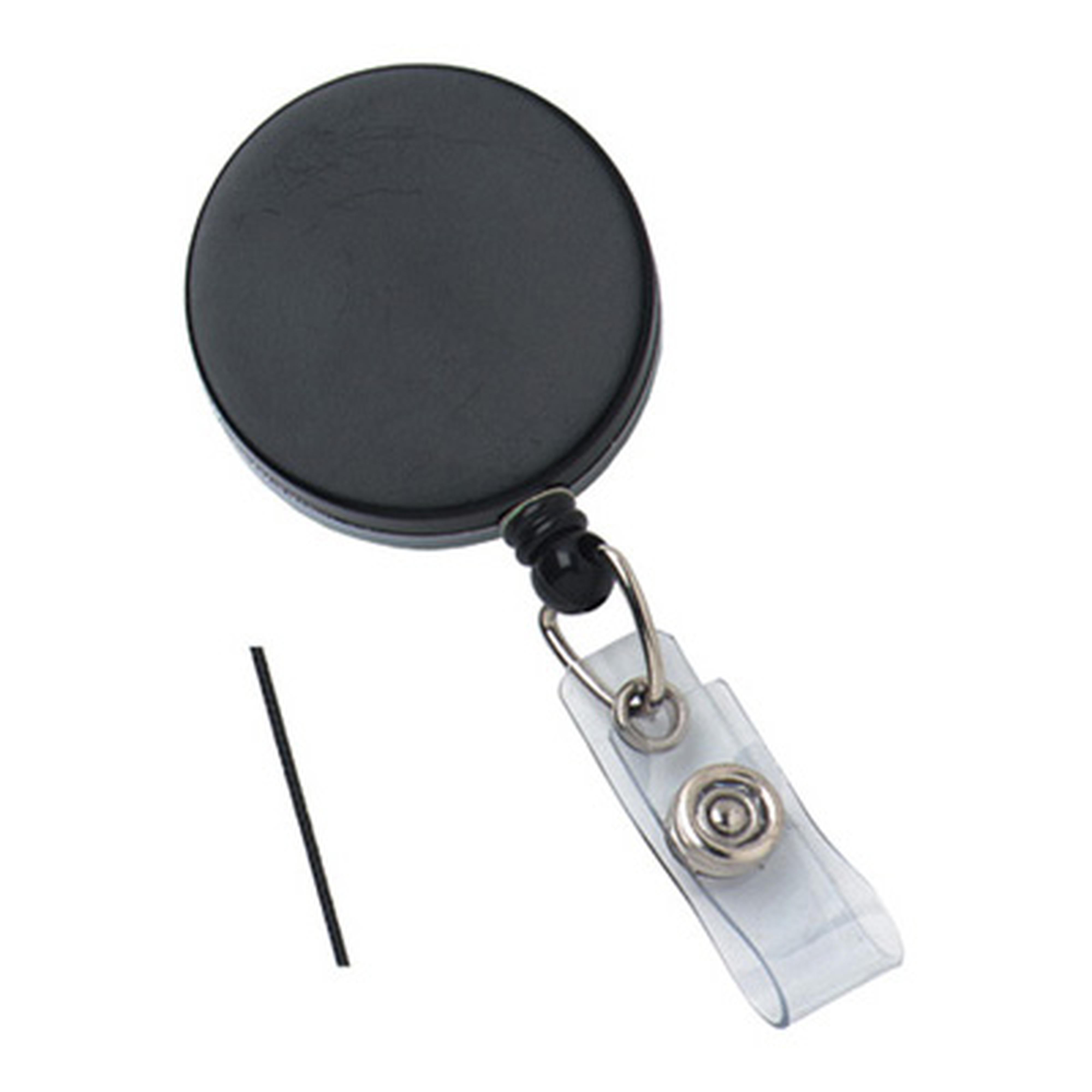 Gray Badge Reel with Clear Vinyl Strap & Swivel Spring Clip