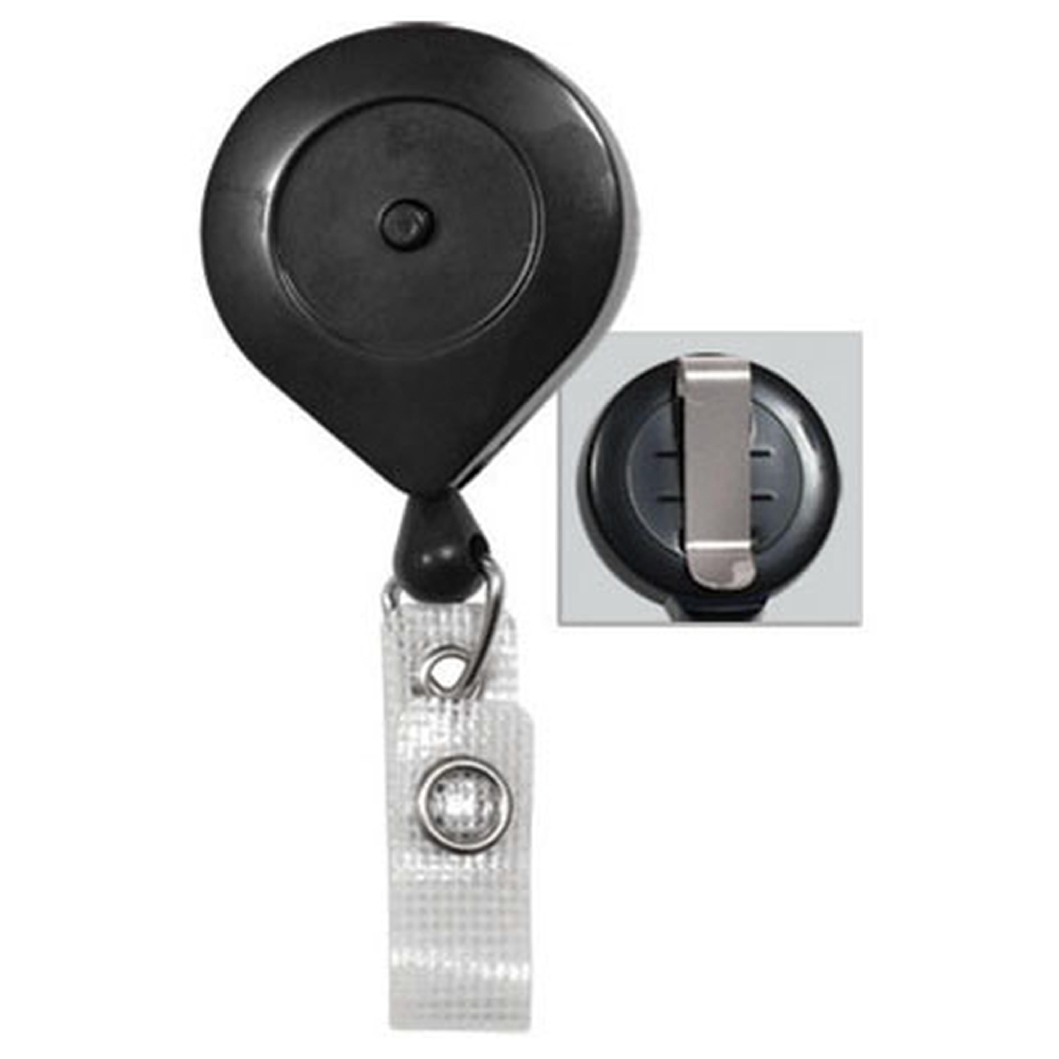 Black Badge Reel with Quick Lock And Release Button - IDenticard Canada