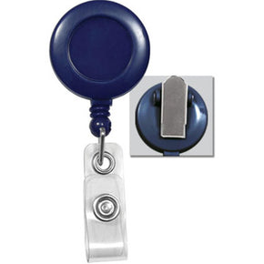 Blue Badge Reel with Clear Vinyl Strap & Spring Clip