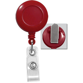 Red Badge Reel with Clear Vinyl Strap & Spring Clip
