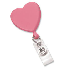 Pink Badge Reel with Clear Vinyl Strap & Swivel Clip