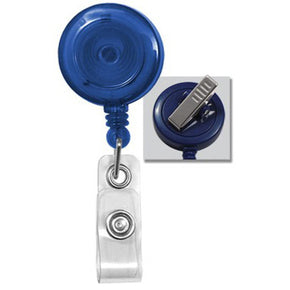 Translucent Retractable Badge Reel with Clear Vinyl Strap & Swivel Spring Clip