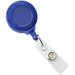 Royal Blue Badge Reel with Clear Vinyl Strap & Swivel Spring Clip