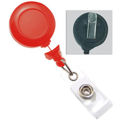 Red Badge Reel with Clear Vinyl Strap & Swivel Spring Clip