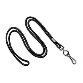 Round 1/8" Lanyard with Black Oxidized Swivel Hook