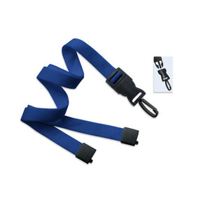 Royal Blue 5/8" (16 mm) Lanyard with Breakaway & DTACH Plastic Swivel Hook