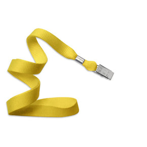 Yellow 5/8" (16 mm) Lanyard with Nickel-Plated Steel Bulldog Clip