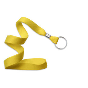 Yellow 5/8" (16 mm) Lanyard with Nickel-Plated Steel Split Ring