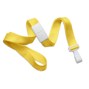 Yellow 5/8" (16 mm) Breakaway Lanyard with Wide Twist-Free Plastic Hook