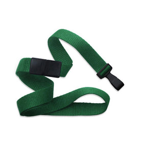 Green 5/8" (16 mm) Breakaway Lanyard with Wide Twist-Free Plastic Hook