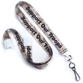 Camouflage 5/8" (16mm) Support Our Troops Lanyards