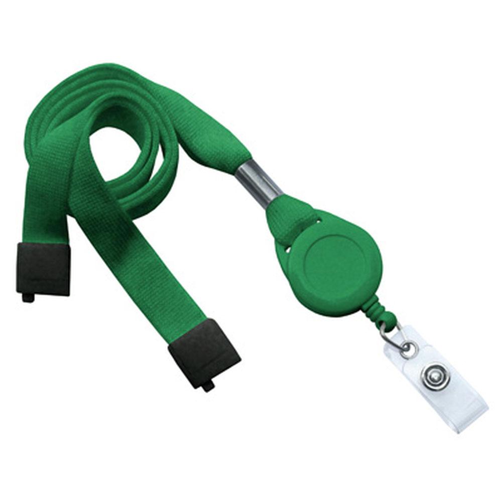 Flat Tubular 5/8 Lanyard with Breakaway, Slotted Reel and Clear Vinyl Strap