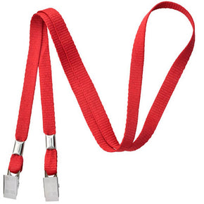 Open Ended 3/8" Lanyard with two Bulldog Clips